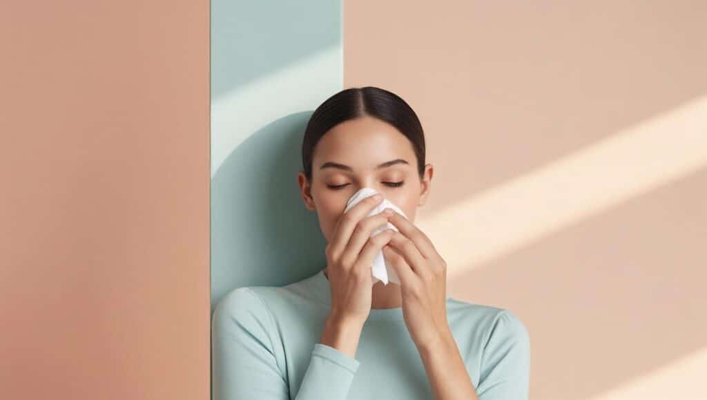 Frau mit Sinusitis, Bromelain bei Nasennebenhöhlenentzündung